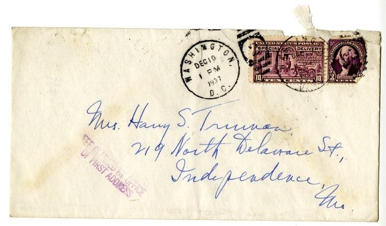 Letter from Harry S. Truman to Bess W. Truman