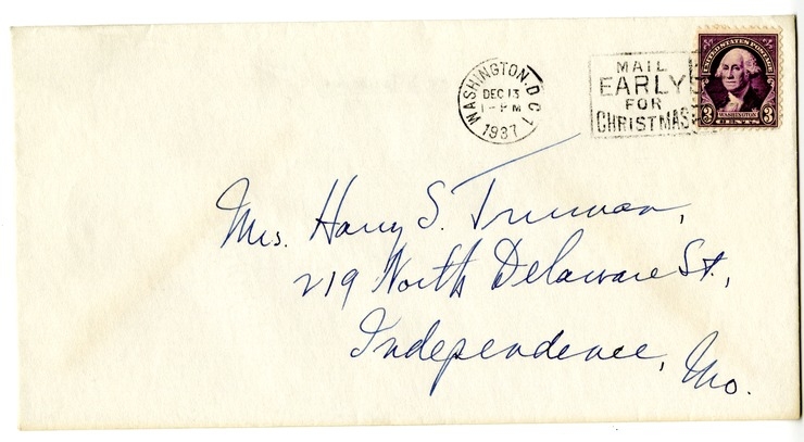 Letter from Harry S. Truman to Bess W. Truman