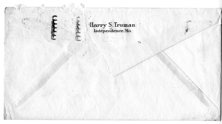 Letter from Harry S. Truman to Bess W. Truman