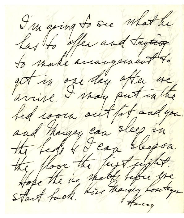 Letter from Harry S. Truman to Bess W. Truman