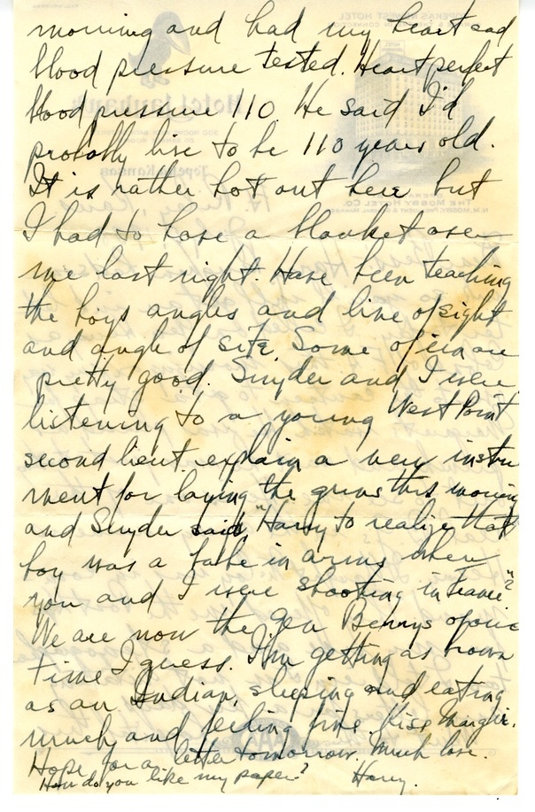 Letter from Harry S. Truman to Bess W. Truman