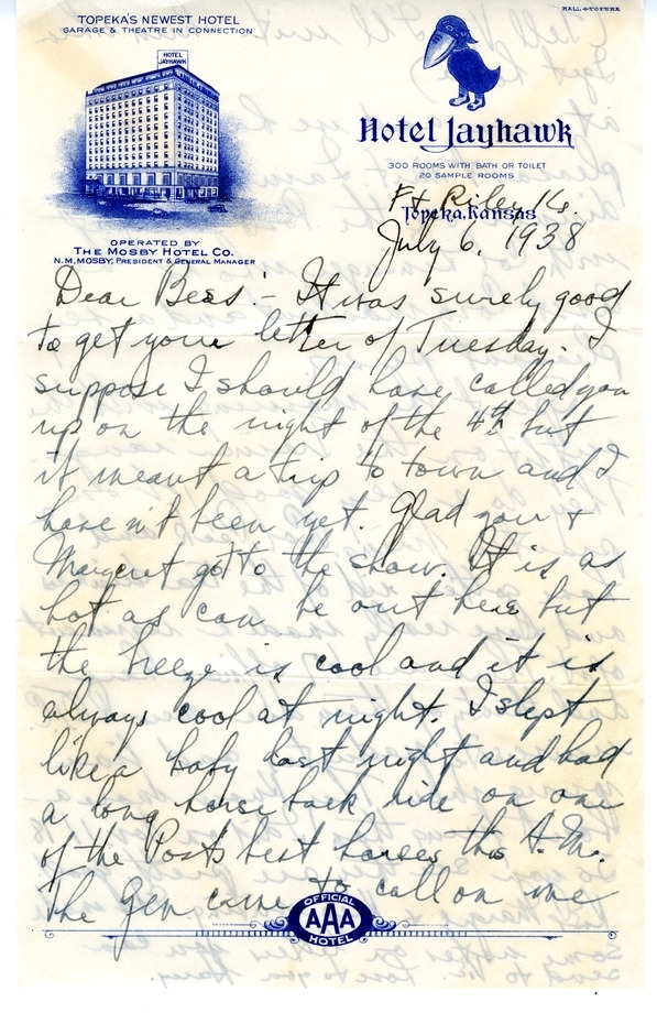 Letter from Harry S. Truman to Bess W. Truman