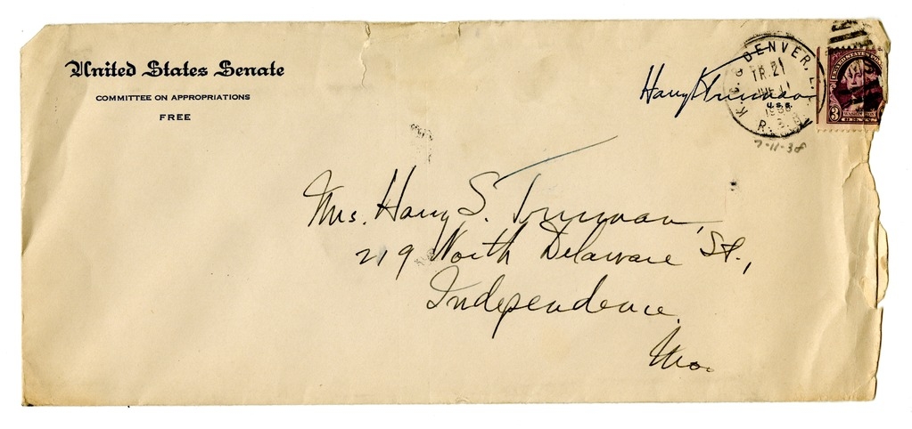 Letter from Harry S. Truman to Bess W. Truman