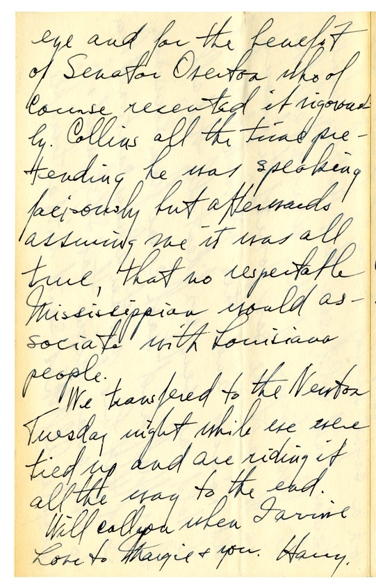 Letter from Harry S. Truman to Bess W. Truman