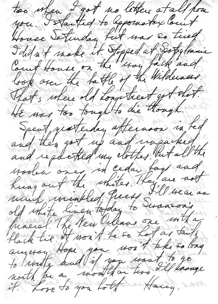 Letter from Harry S. Truman to Bess W. Truman