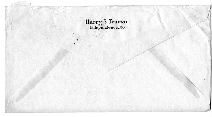 Letter from Harry S. Truman to Bess W. Truman