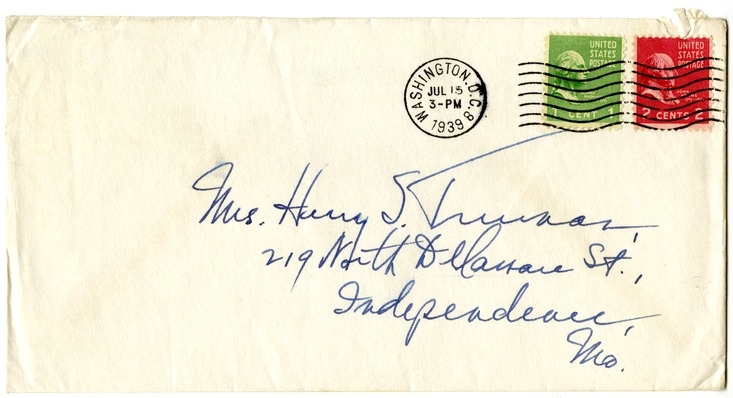 Letter from Harry S. Truman to Bess W. Truman