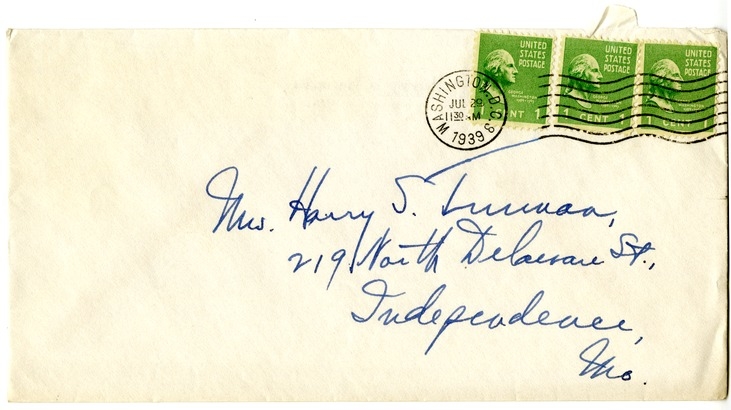 Letter from Harry S. Truman to Bess W. Truman