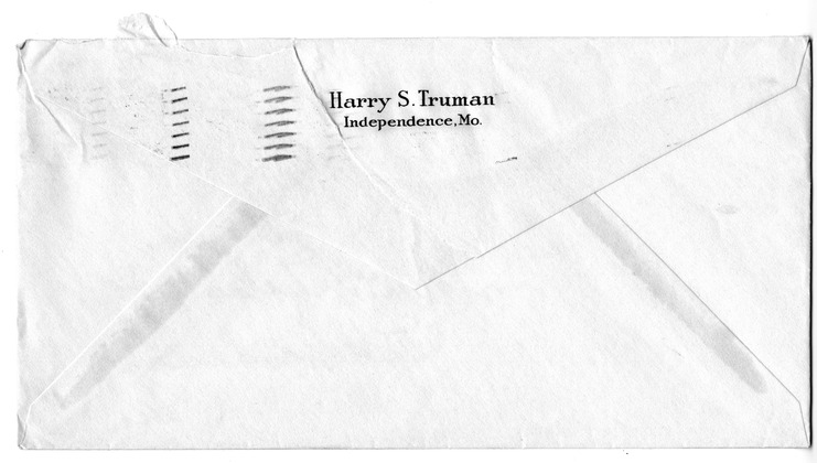 Letter from Harry S. Truman to Bess W. Truman
