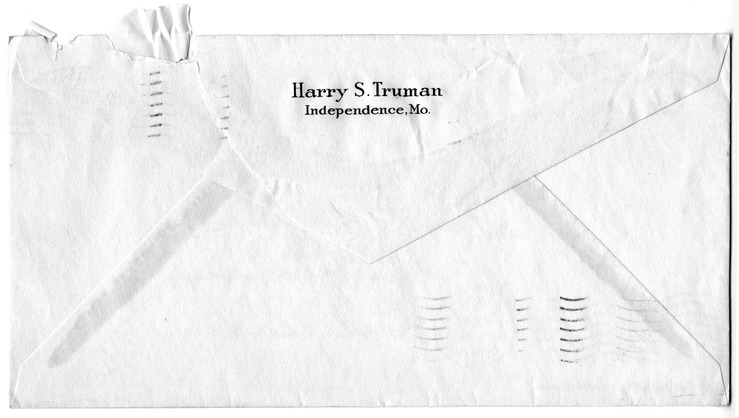 Letter from Harry S. Truman to Bess W. Truman