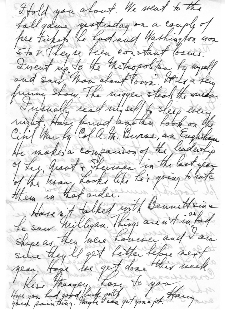 Letter from Harry S. Truman to Bess W. Truman