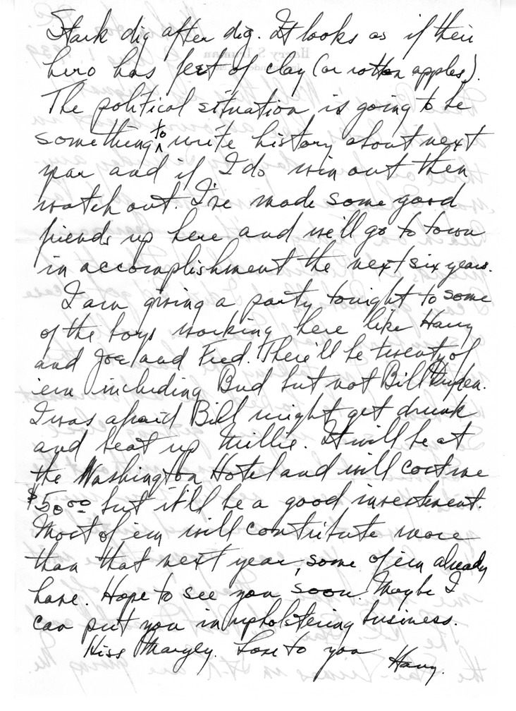 Letter from Harry S. Truman to Bess W. Truman