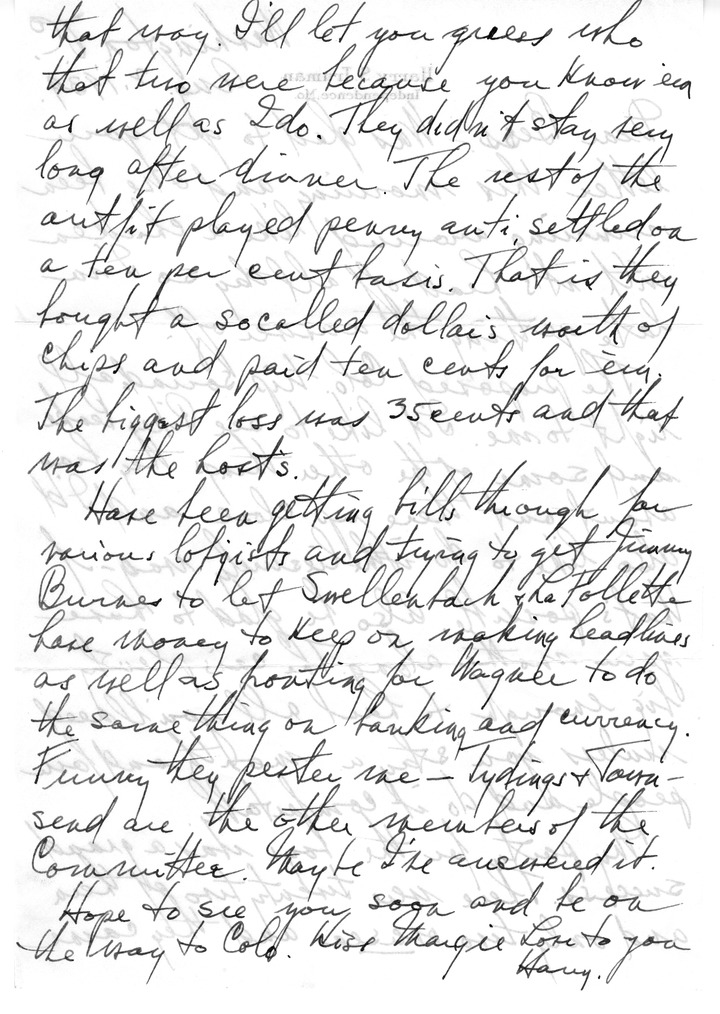 Letter from Harry S. Truman to Bess W. Truman