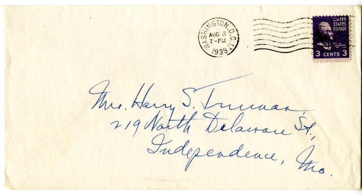 Letter from Harry S. Truman to Bess W. Truman