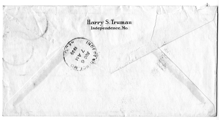 Letter from Harry S. Truman to Bess W. Truman