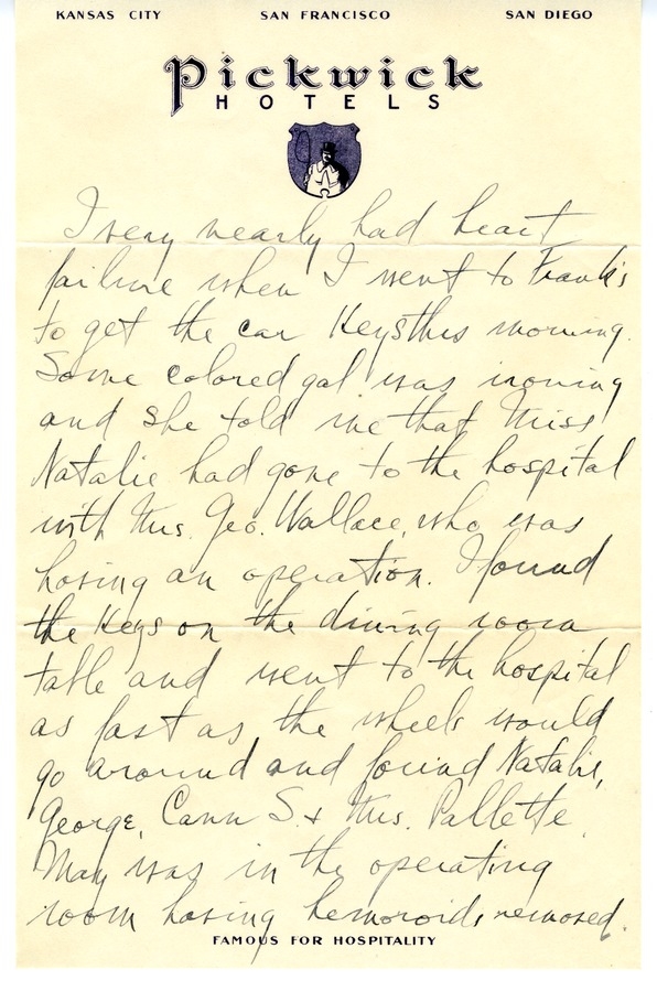 Letter from Harry S. Truman to Bess W. Truman