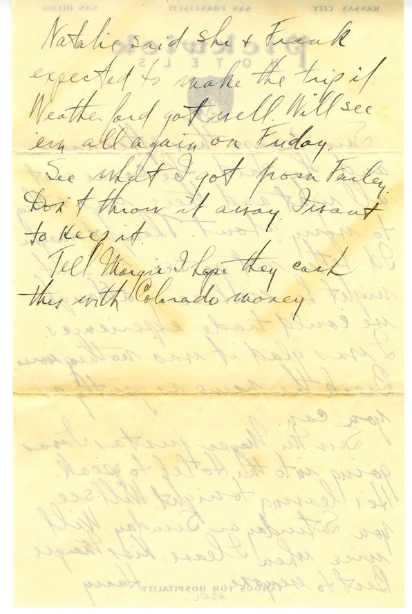 Letter from Harry S. Truman to Bess W. Truman