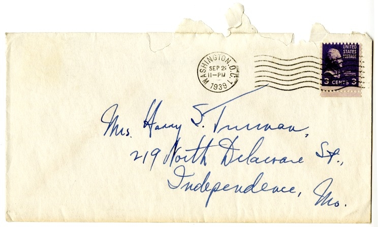 Letter from Harry S. Truman to Bess W. Truman