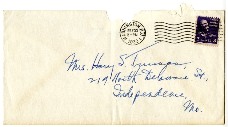 Letter from Harry S. Truman to Bess W. Truman