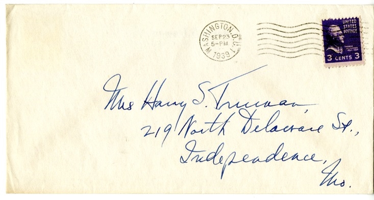 Letter from Harry S. Truman to Bess W. Truman