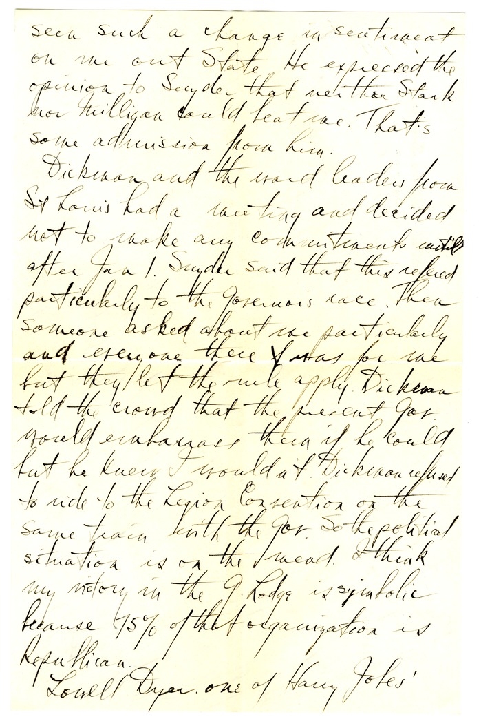 Letter from Harry S. Truman to Bess W. Truman