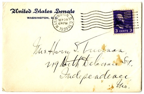 Letter from Harry S. Truman to Bess W. Truman