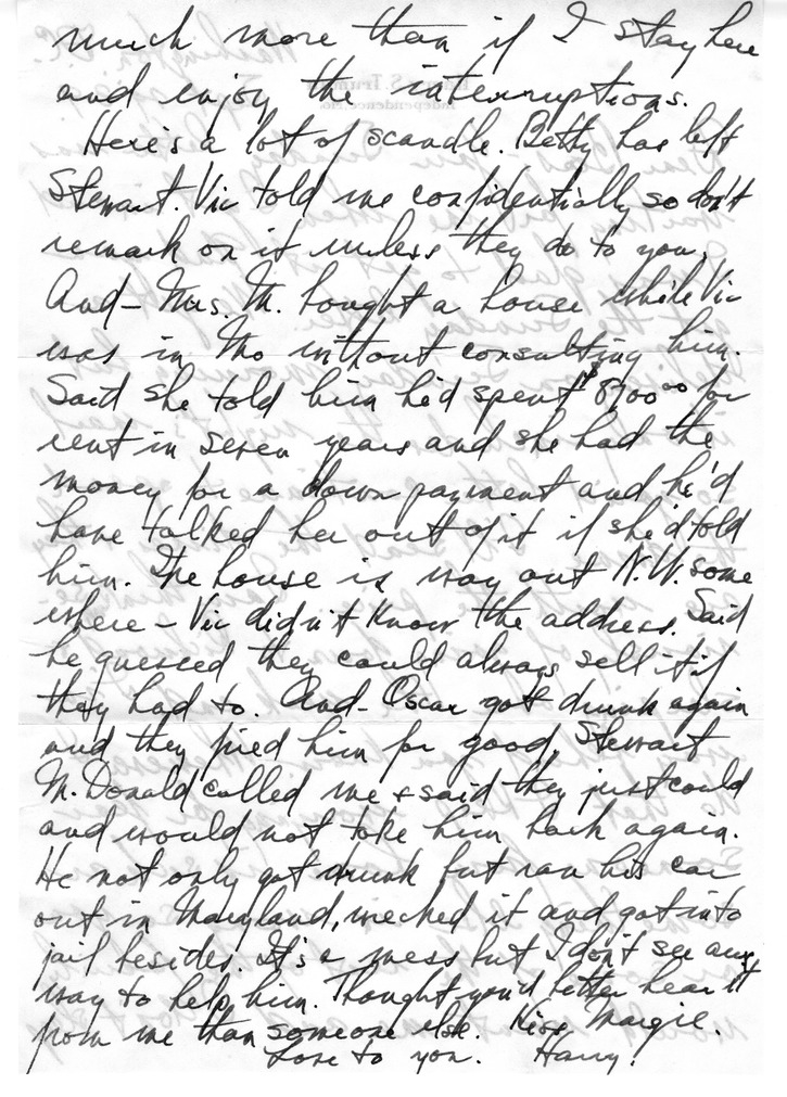 Letter from Harry S. Truman to Bess W. Truman