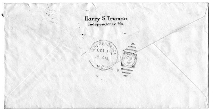 Letter from Harry S. Truman to Bess W. Truman