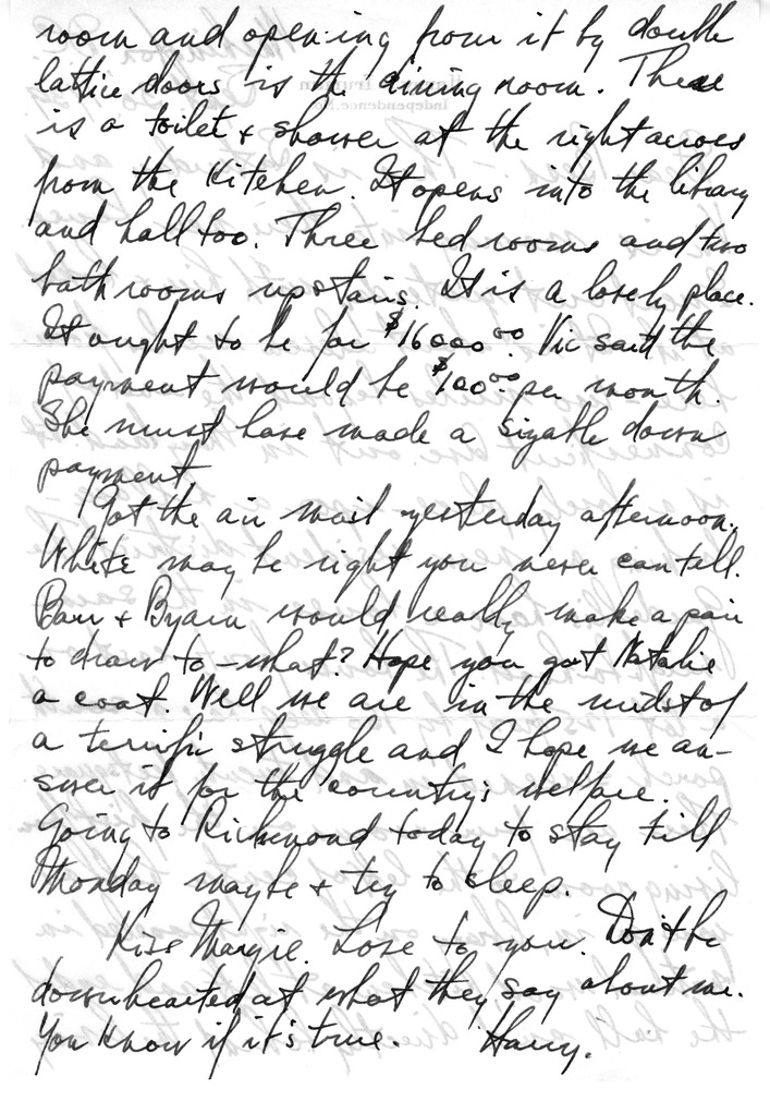 Letter from Harry S. Truman to Bess W. Truman