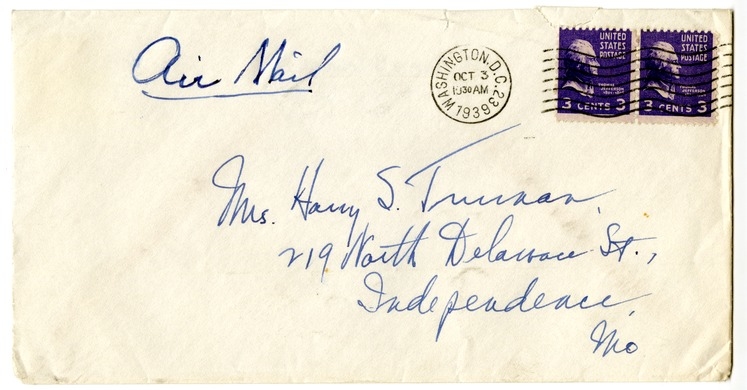 Letter from Harry S. Truman to Bess W. Truman