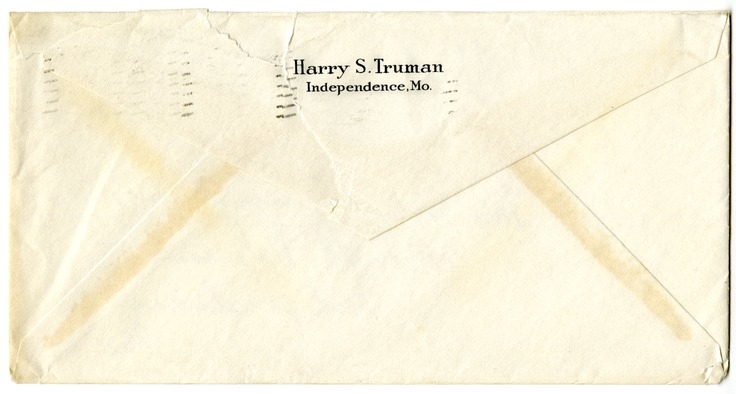 Letter from Harry S. Truman to Bess W. Truman