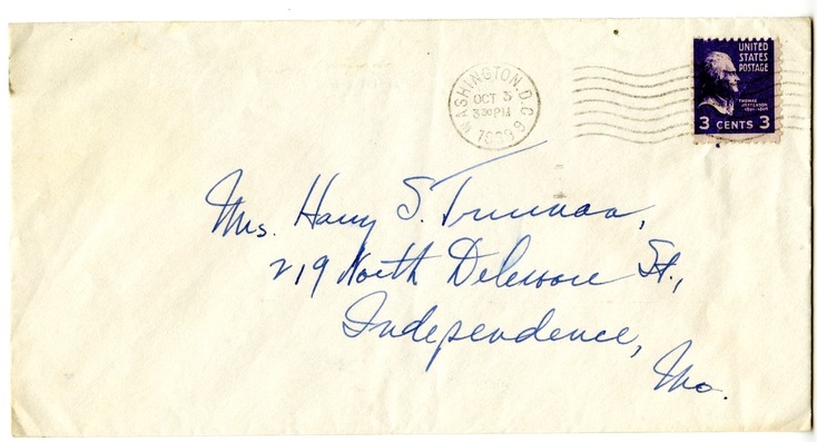 Letter from Harry S. Truman to Bess W. Truman