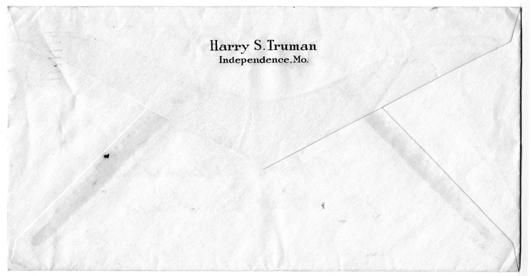 Letter from Harry S. Truman to Bess W. Truman