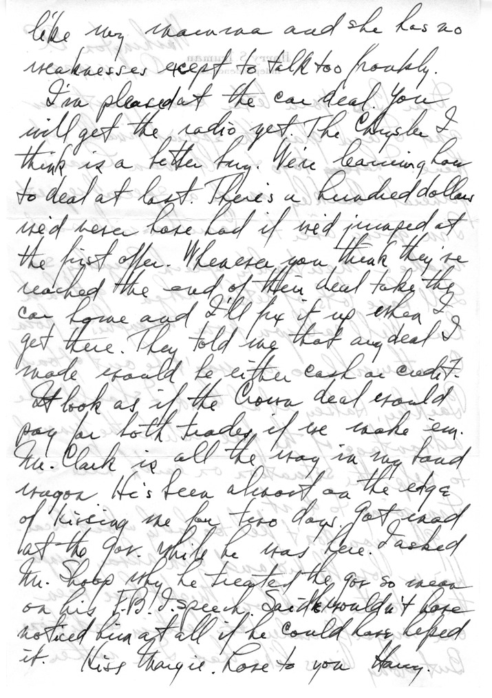 Letter from Harry S. Truman to Bess W. Truman