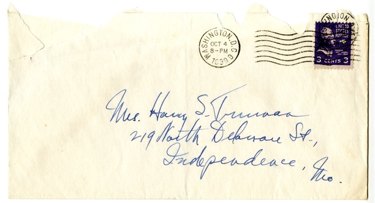 Letter from Harry S. Truman to Bess W. Truman