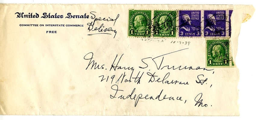 Letter from Harry S. Truman to Bess W. Truman
