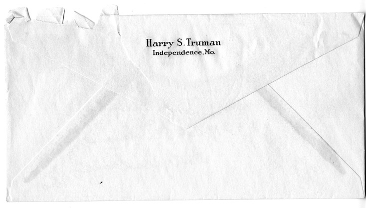 Letter from Harry S. Truman to Bess W. Truman