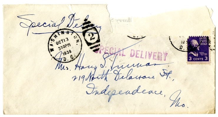 Letter from Harry S. Truman to Bess W. Truman