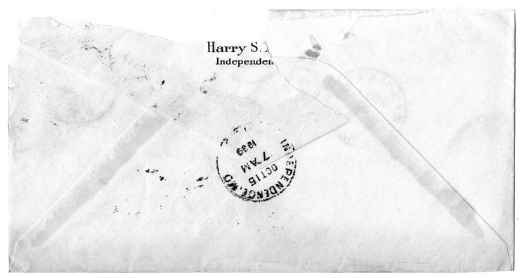 Letter from Harry S. Truman to Bess W. Truman