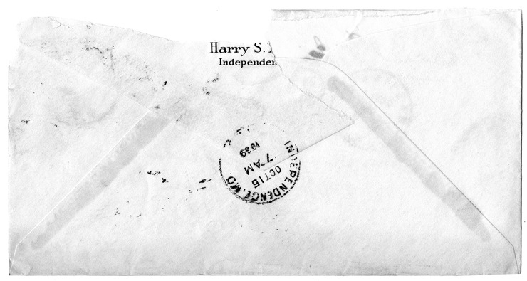 Letter from Harry S. Truman to Bess W. Truman