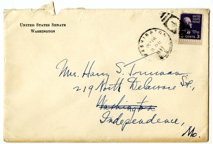 Letter from Harry S. Truman to Bess W. Truman