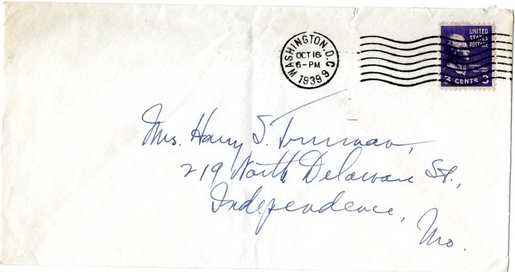 Letter from Harry S. Truman to Bess W. Truman