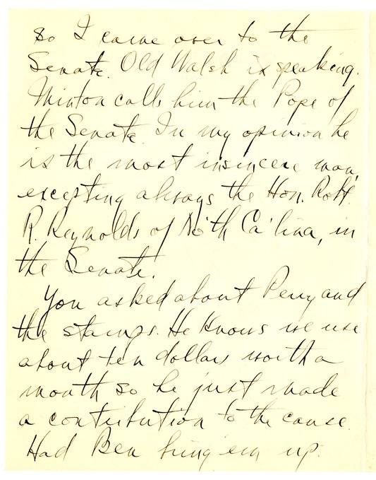 Letter from Harry S. Truman to Bess W. Truman