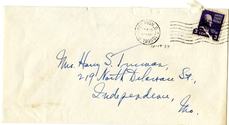 Letter from Harry S. Truman to Bess W. Truman