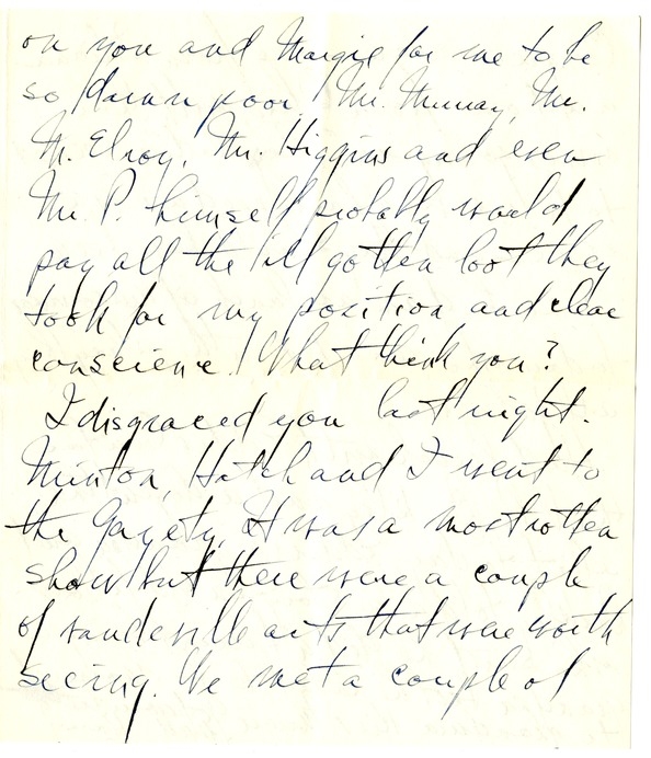 Letter from Harry S. Truman to Bess W. Truman