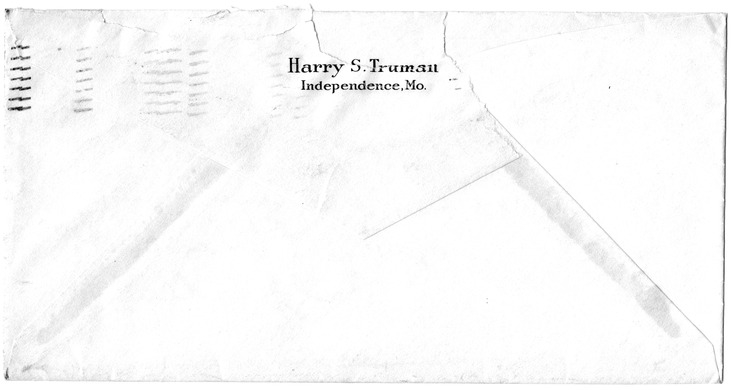 Letter from Harry S. Truman to Bess W. Truman