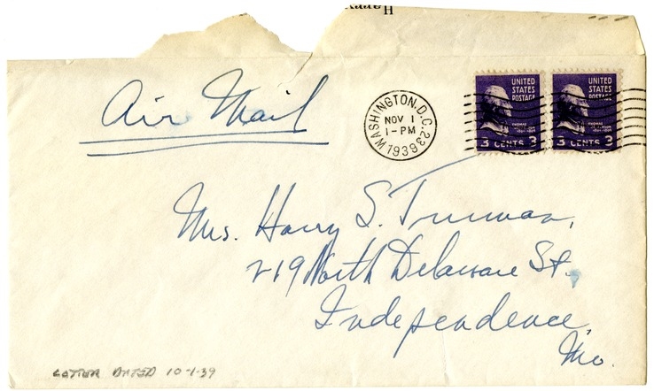 Letter from Harry S. Truman to Bess W. Truman