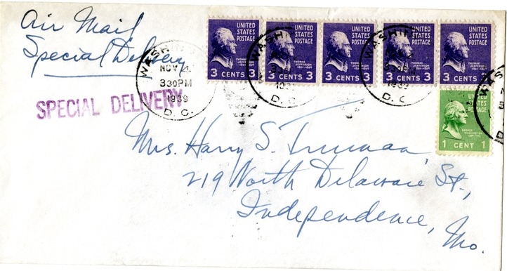 Letter from Harry S. Truman to Bess W. Truman