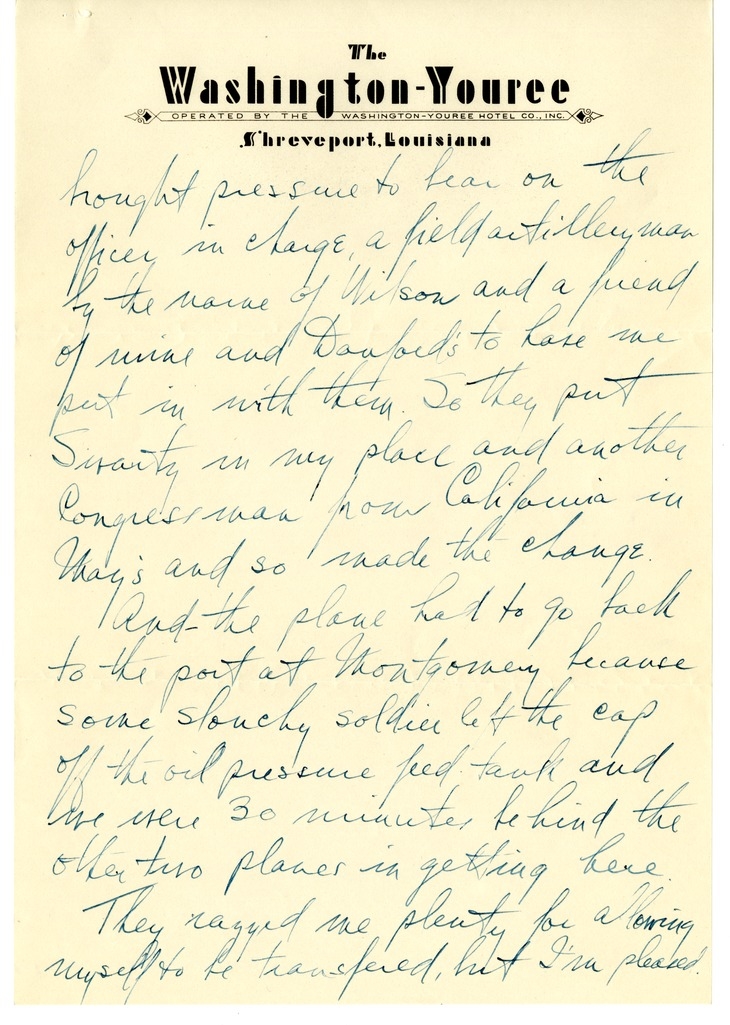 Letter from Harry S. Truman to Bess W. Truman