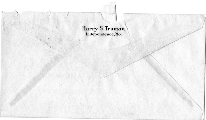 Letter from Harry S. Truman to Bess W. Truman